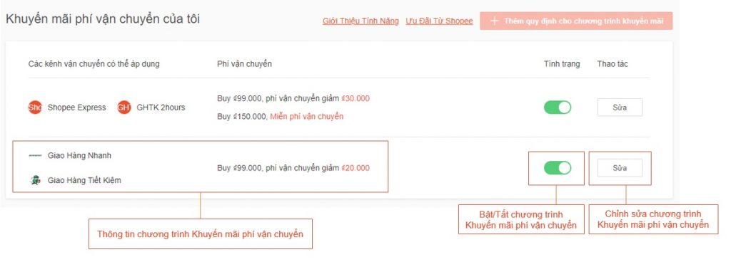 Hướng dẫn ĐK free chuyên chở Shopee