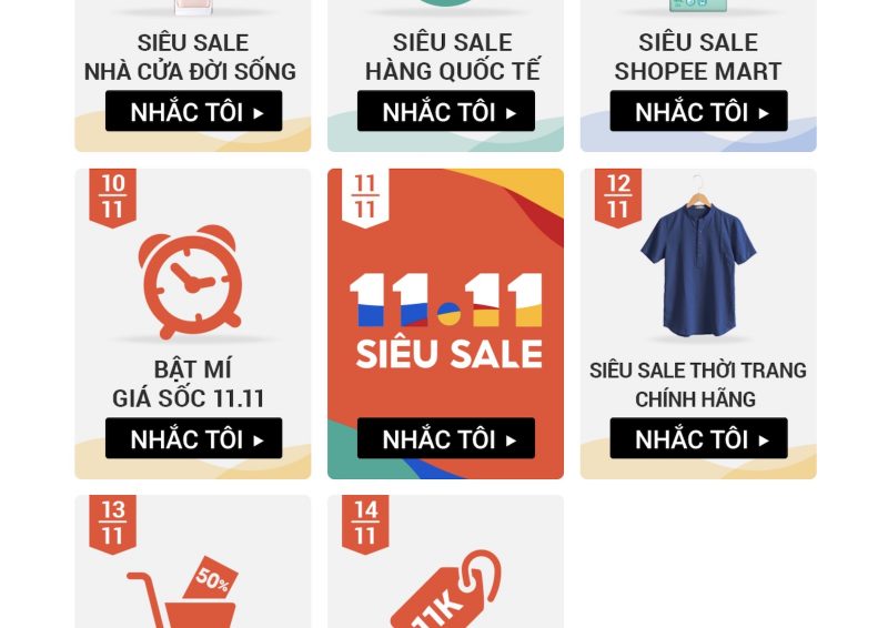 Shopee Siêu Sale 11 tháng 11 năm 2020 Siêu mua sắm, siêu voucher