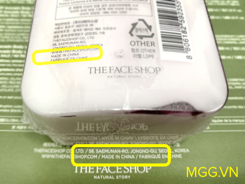 The Face Shop Made in China (Trung Quốc) có phải hàng giả không? Cách tránh mua nhầm TheFaceShop nhái - MGG.VN