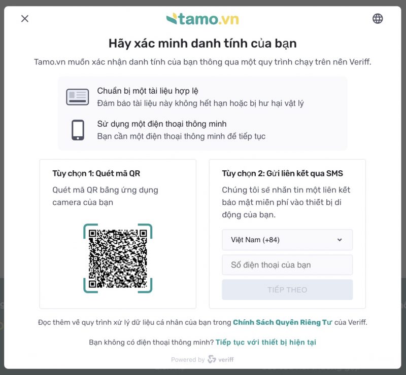 Hướng dẫn vay tiền online Tamo, vay tiêu dùng đến 15 triệu không cần thế chấp