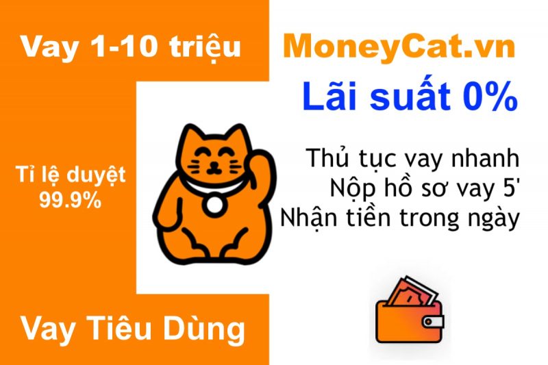 Hướng dẫn vay tiêu dùng đến 10 triệu tại MoneyCat.vn không thế chấp. Vay tín chấp MoneyCat.vn